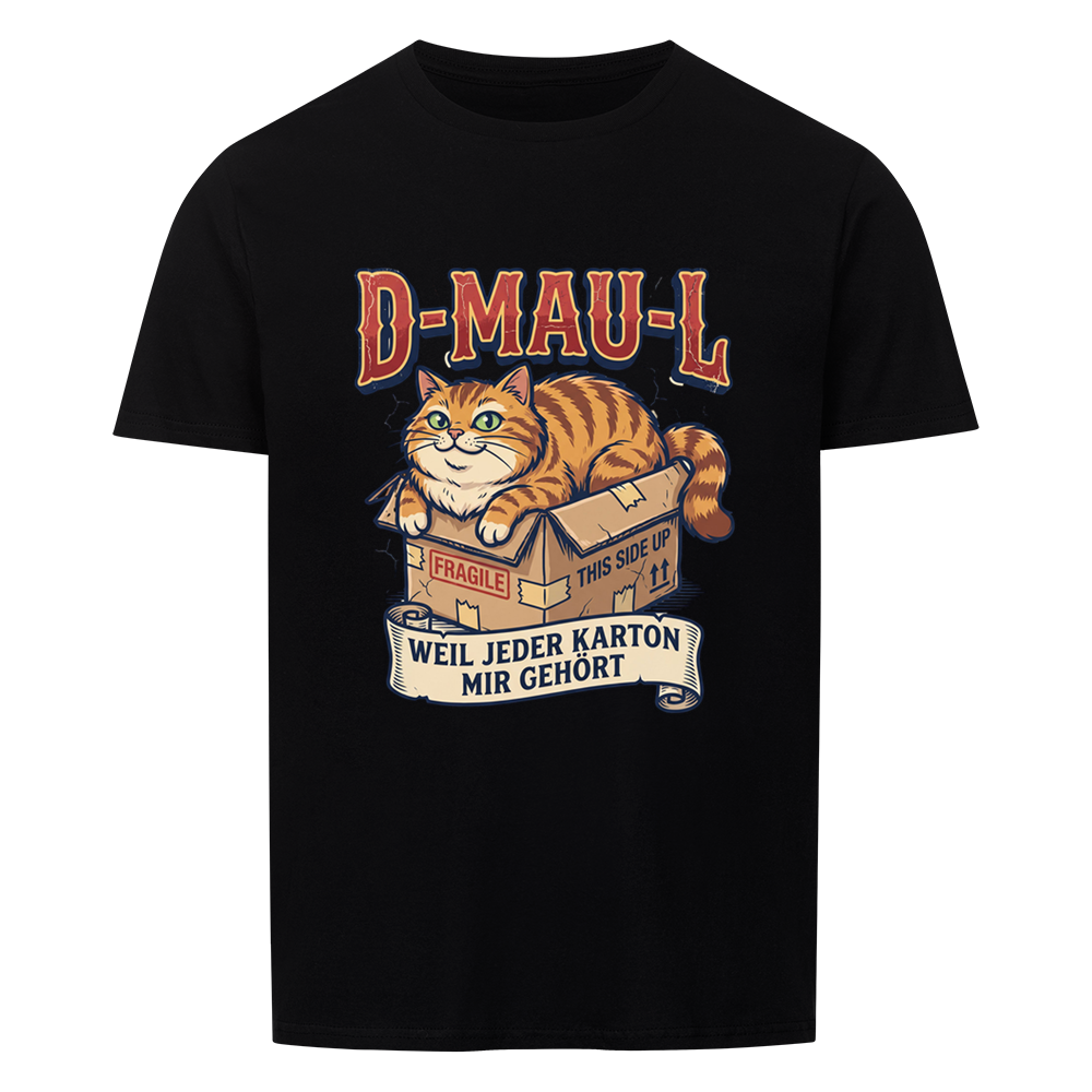 Mein Karton! Katzen T-Shirt in Schwarz – Mr. Fluffel