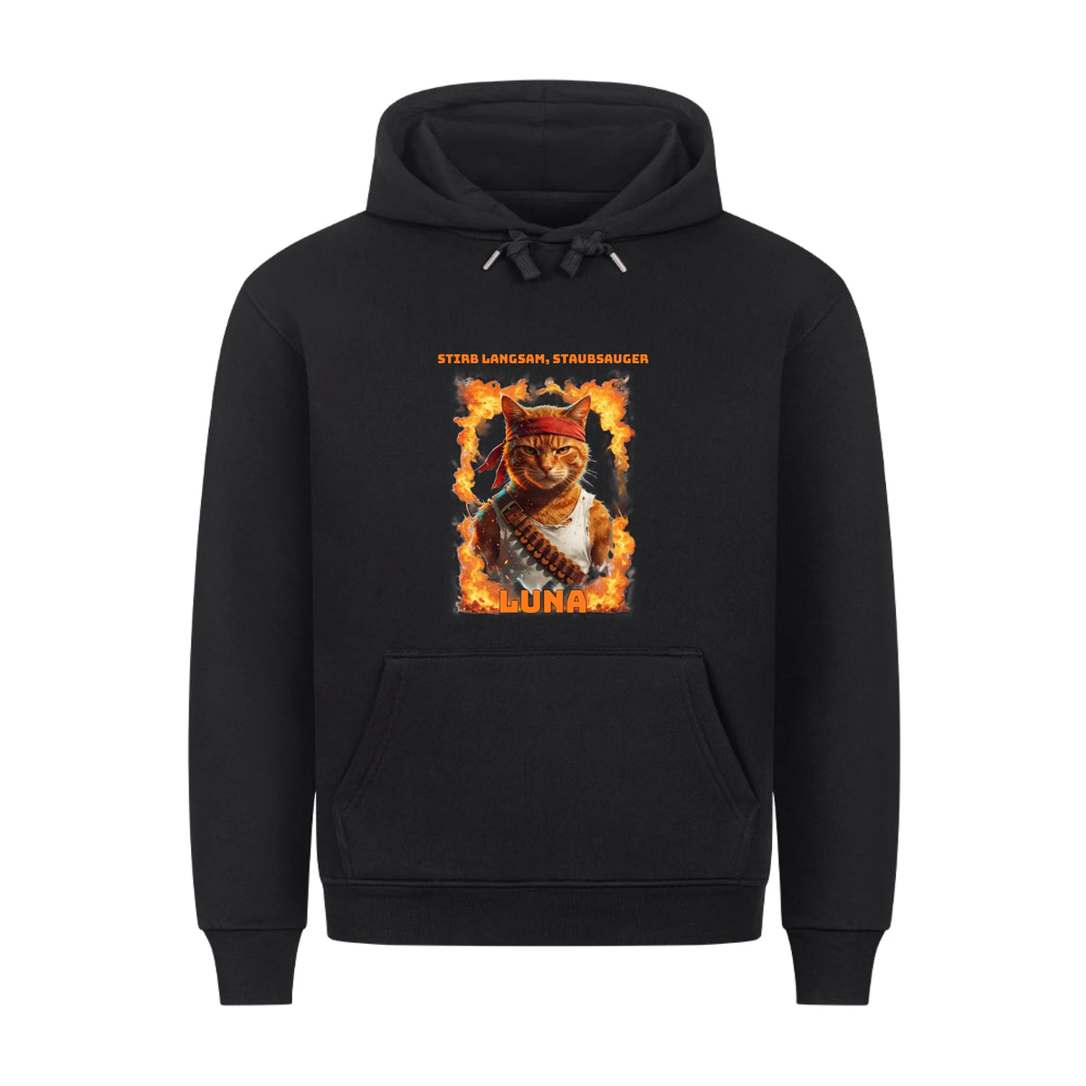 Stirb langsam, Staubsauger – Personalisierter Hoodie mit deiner Katze