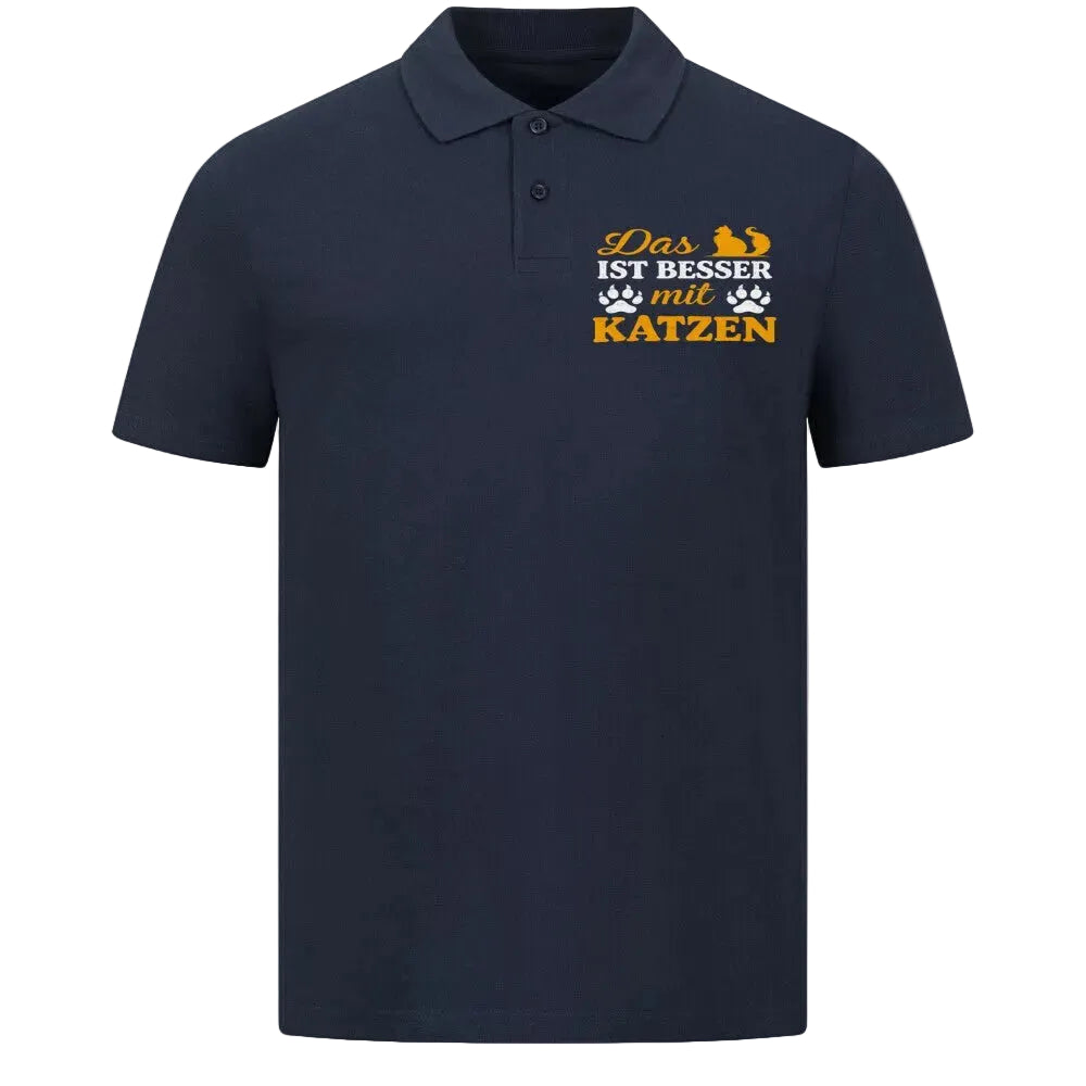 Das ist besser mit Katzen Polo-Shirt – Stilvolles Poloshirt für Katzenliebhaber von Mr. Fluffel