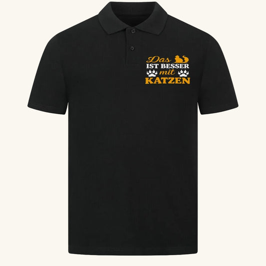 Das ist besser mit Katzen Polo-Shirt – Stilvolles Poloshirt für Katzenliebhaber von Mr. Fluffel
