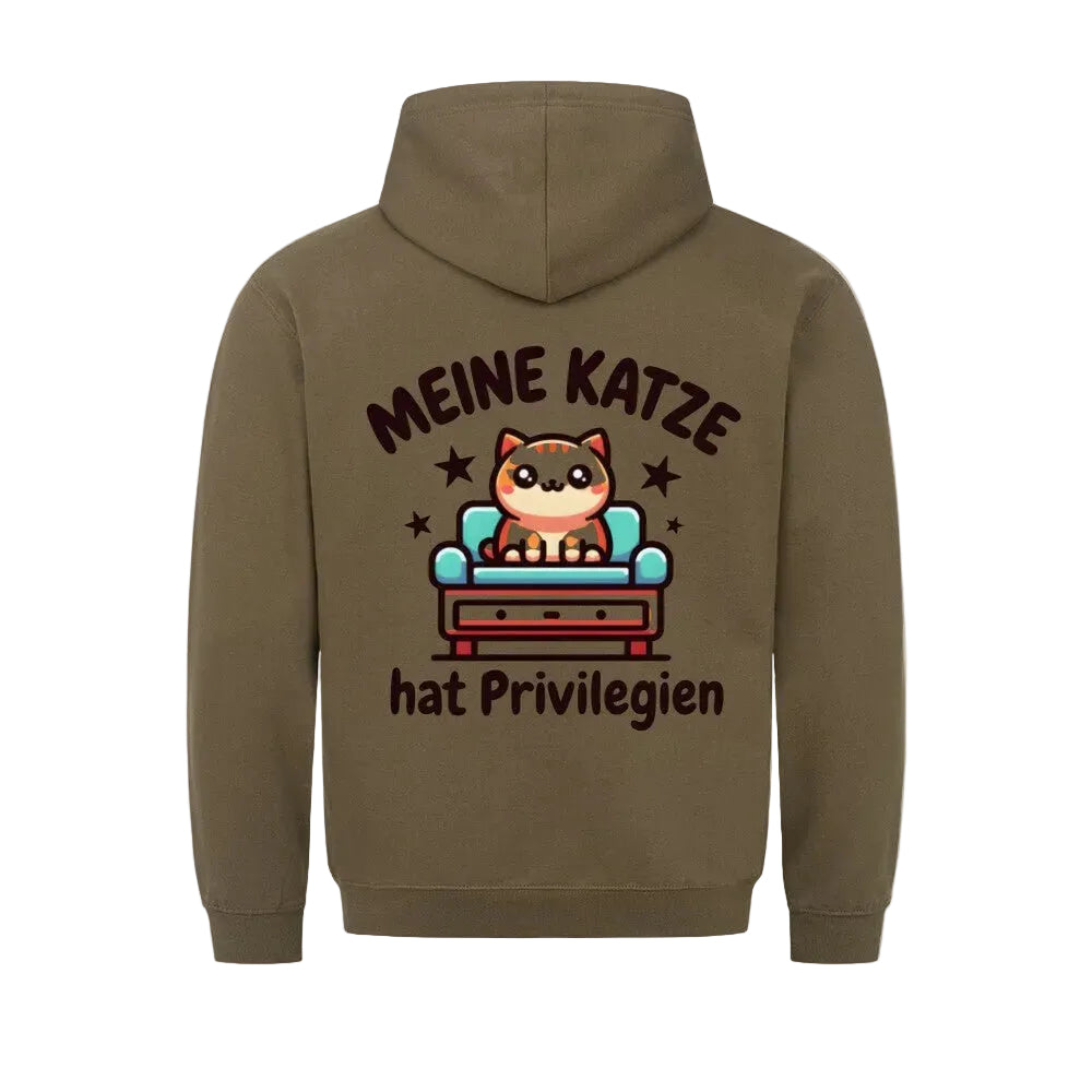 Hoodie Meine Katze hat Privilegien – Kuscheliger Katzenspruch-Hoodie von Mr. Fluffel