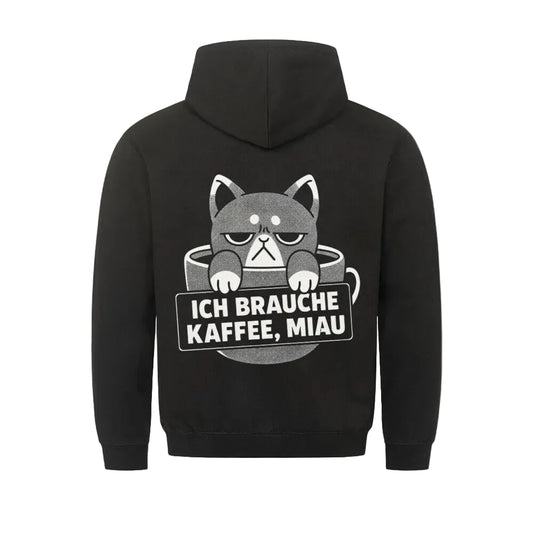 Ich brauche Kaffee, Miau Hoodie – Lustiger Hoodie für Katzen- und Kaffeeliebhaber von Mr. Fluffel