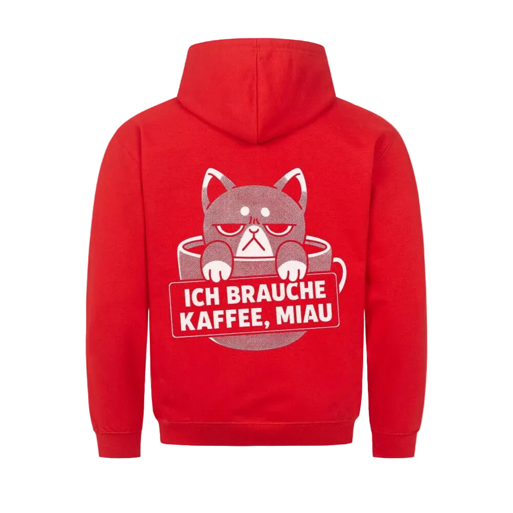 Ich brauche Kaffee, Miau Hoodie – Lustiger Hoodie für Katzen- und Kaffeeliebhaber von Mr. Fluffel