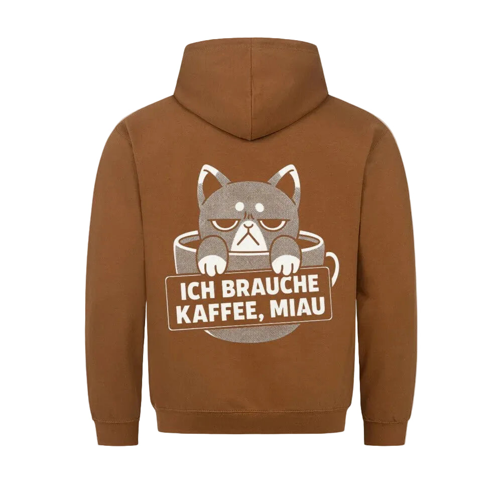 Ich brauche Kaffee, Miau Hoodie – Lustiger Hoodie für Katzen- und Kaffeeliebhaber von Mr. Fluffel