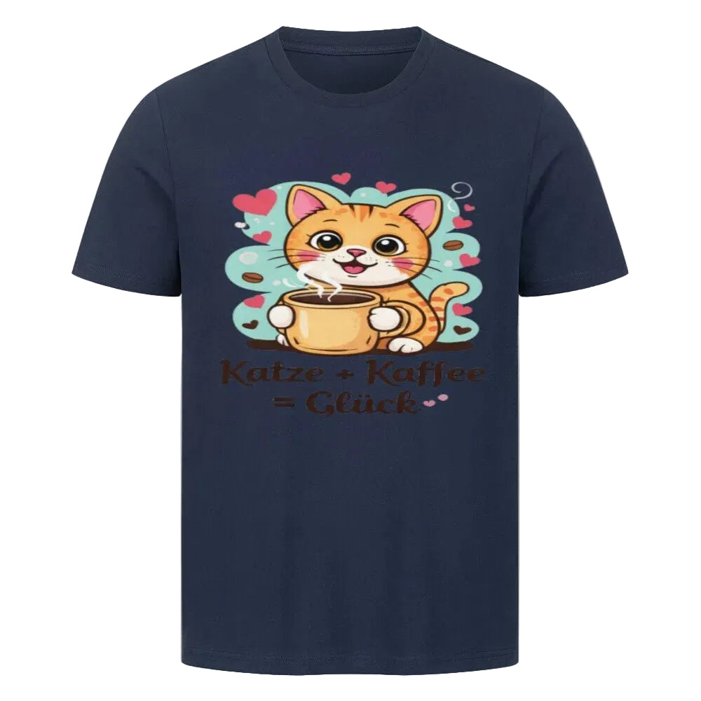 Katze + Kaffee = Glück Premium T-Shirt – T-Shirt mit Katzenmotiv von Mr. Fluffel