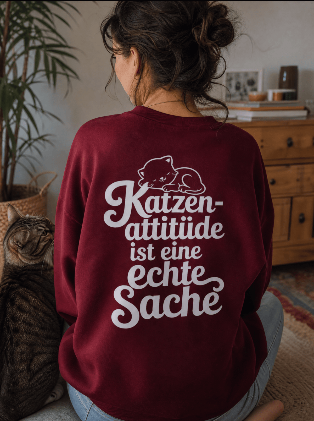 Katzen-Fan Sweatshirt Katzen-Attitude – Premium Sweatshirt für Katzenfans von Mr. Fluffel