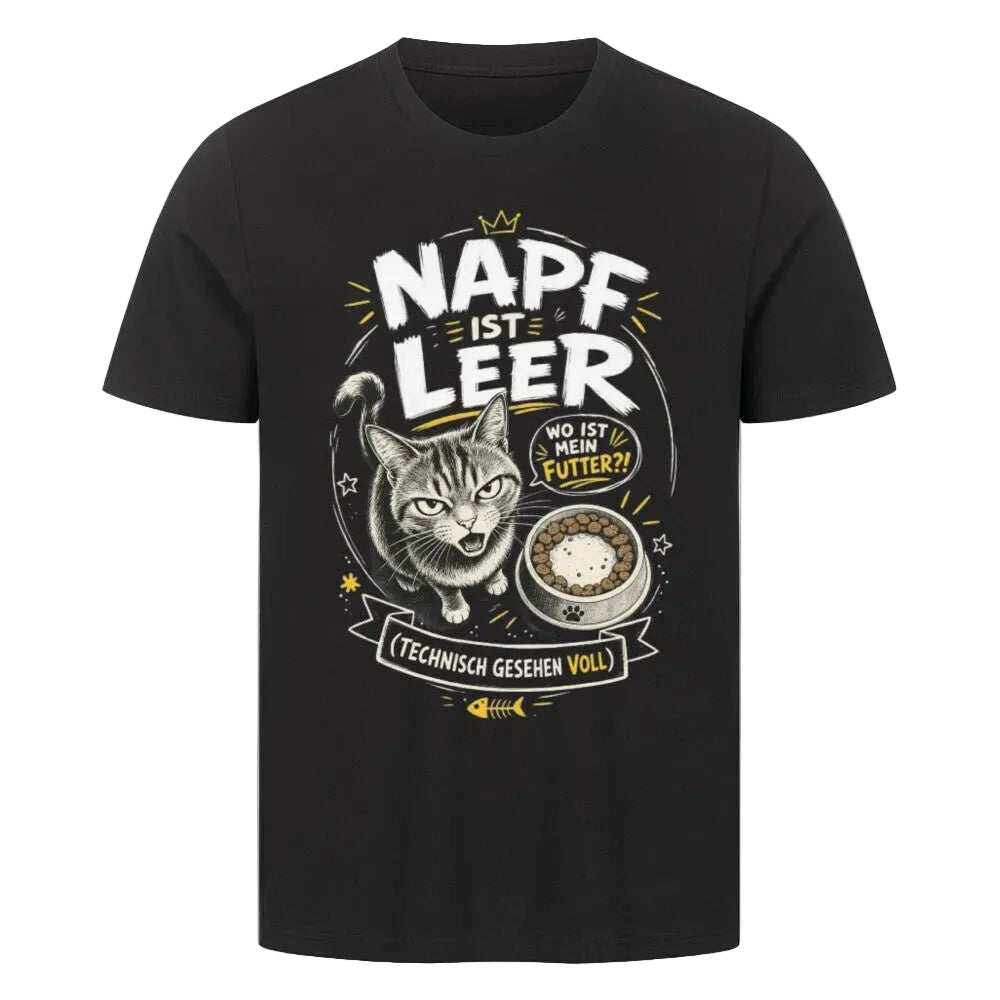 Napf ist leer T-Shirt – Lustiges Katzen-T-Shirt von Mr. Fluffel