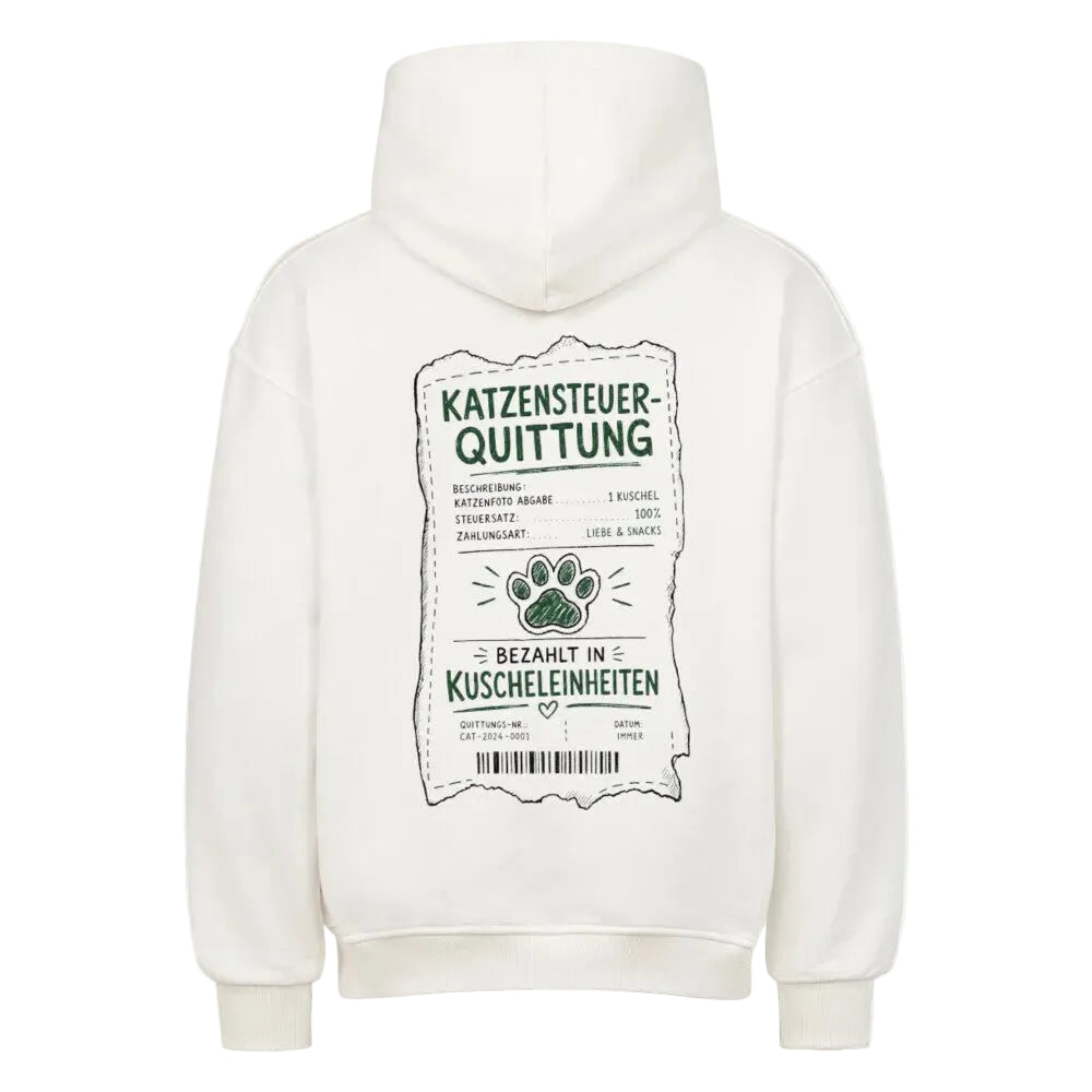 Katzensteuer-Quittung Oversized Hoodie – Witziger Hoodie für Katzeneltern von Mr. Fluffel
