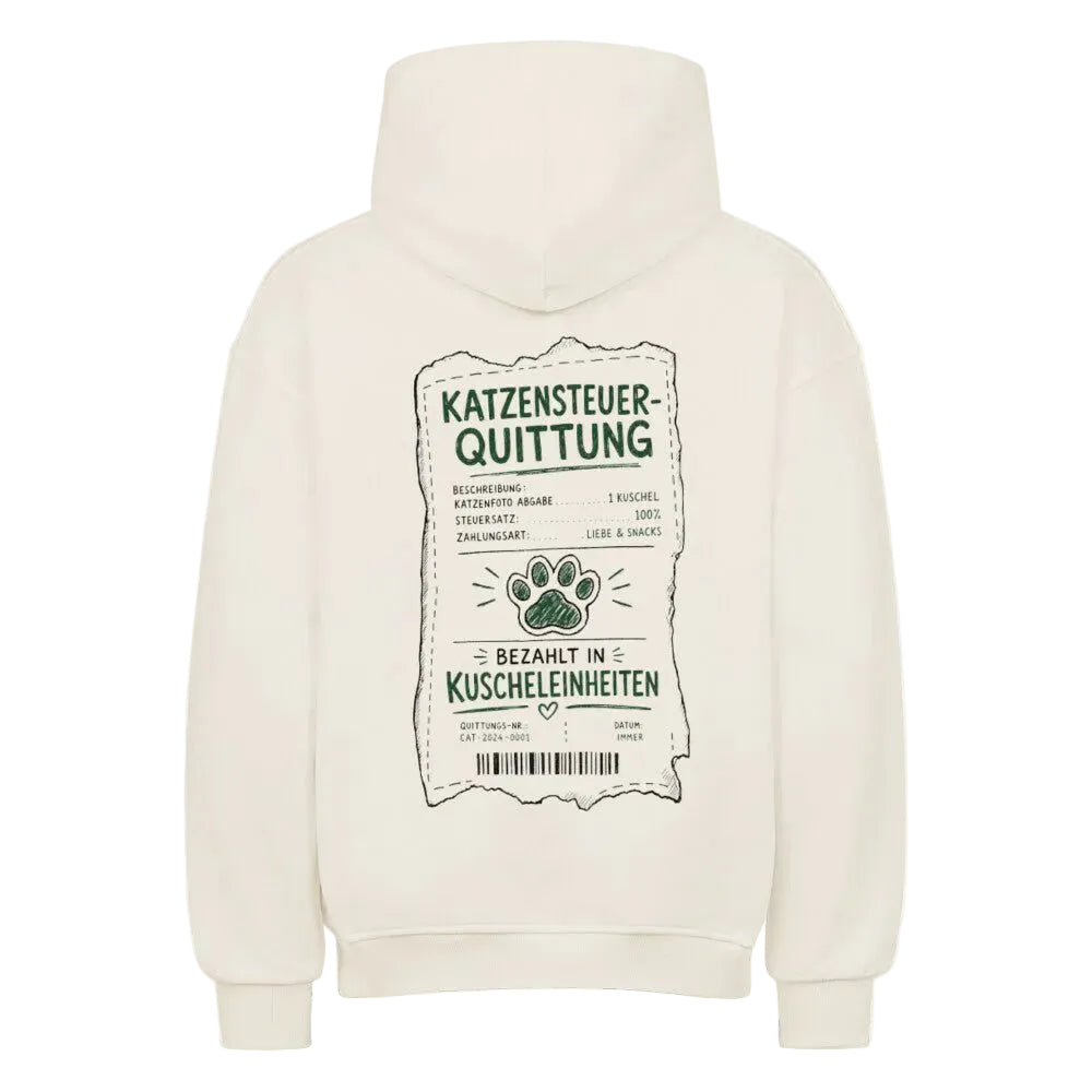 Katzensteuer-Quittung Oversized Hoodie – Witziger Hoodie für Katzeneltern von Mr. Fluffel