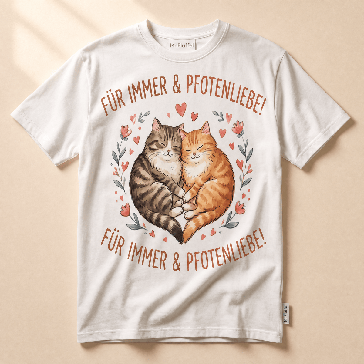 Für immer & Pfotenliebe Oversized Shirt – Statement-Shirt für Katzenliebhaber von Mr. Fluffel