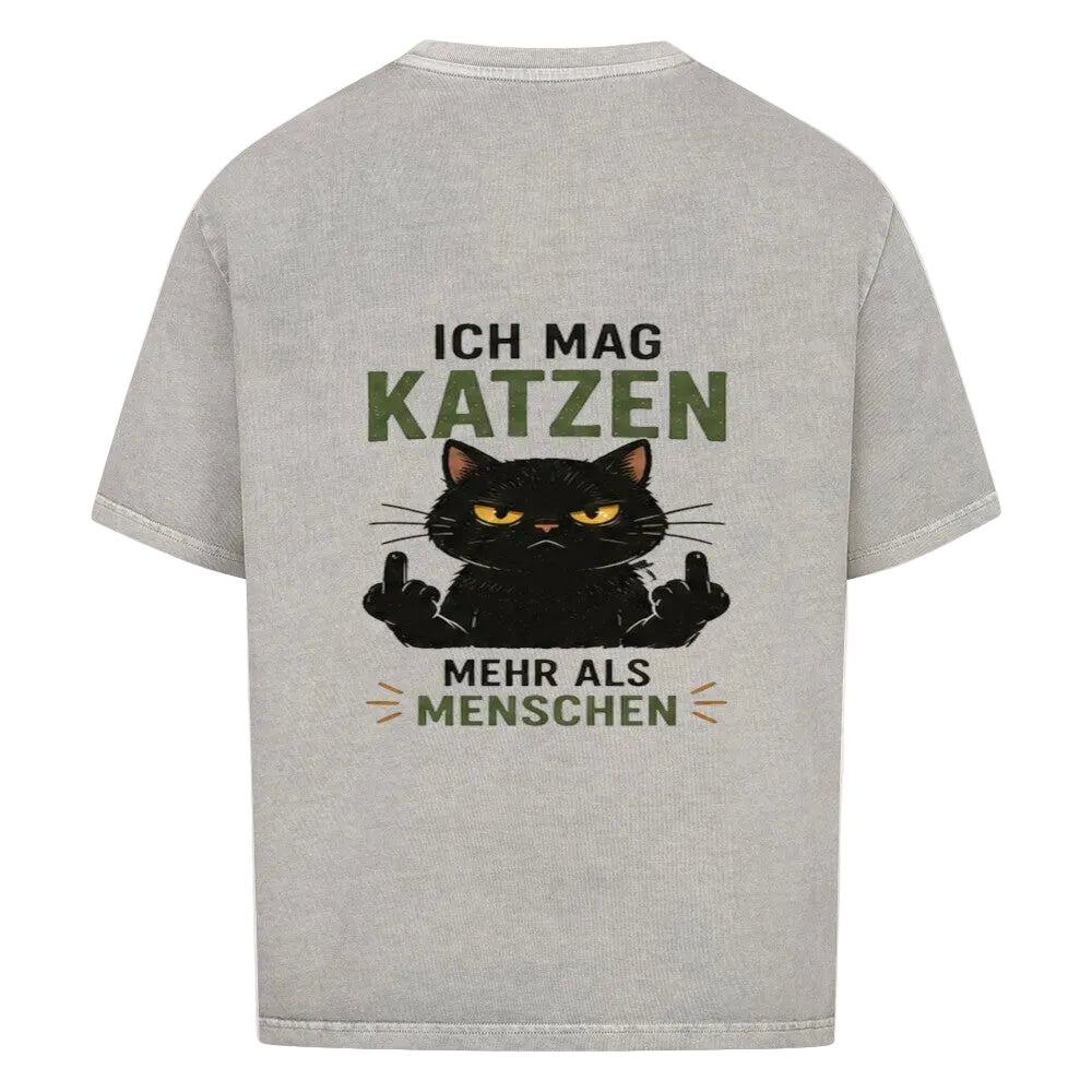 Ich mag Katzen mehr als Menschen Oversized Shirt – Statement-Shirt für Katzenliebhaber von Mr. Fluffel