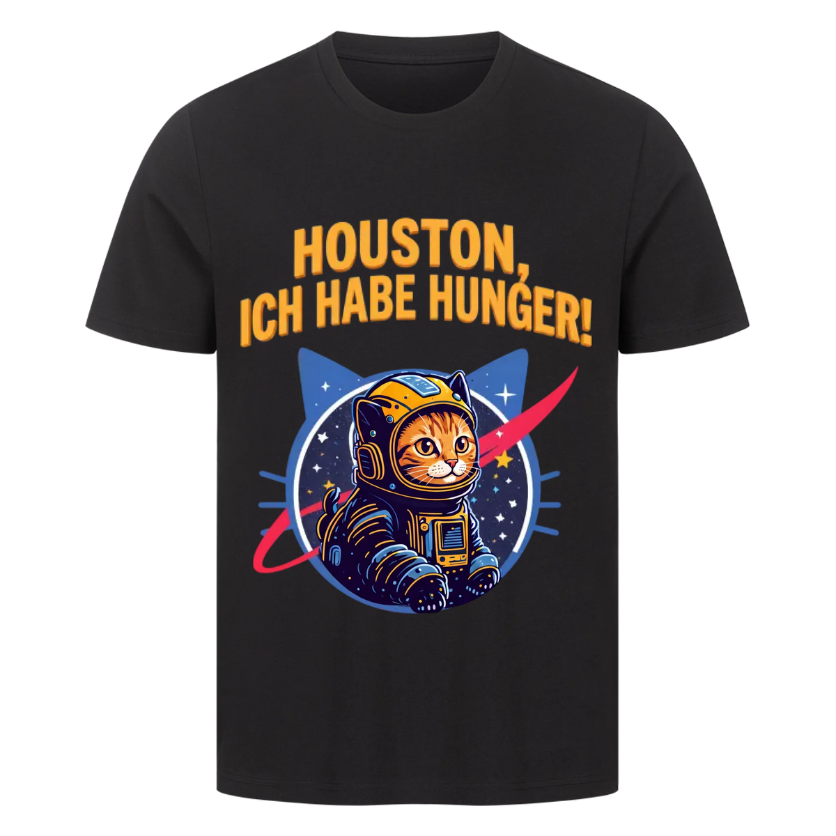 Houston, ich habe Hunger! – Katzen-T-Shirt mit eigenem Foto von Mr. Fluffel, Ansicht 2