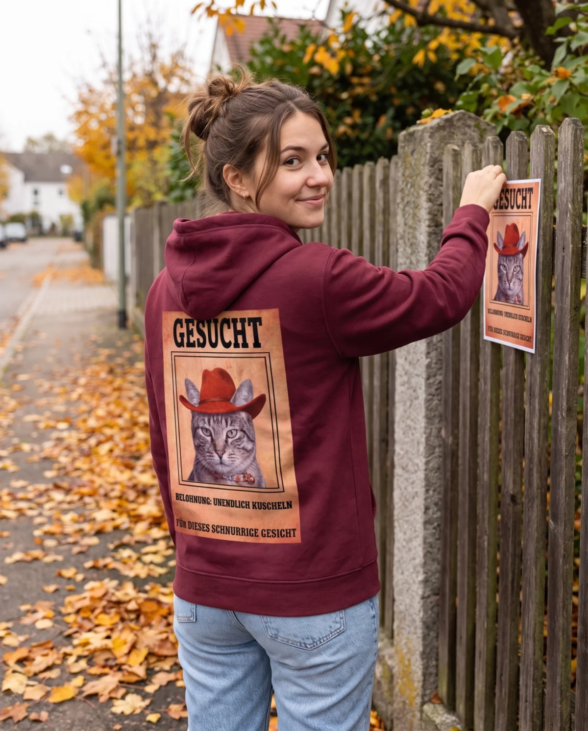 Gesucht: Meine Katze! – Wanted-Hoodie mit Foto deiner Katze von Mr. Fluffel, Ansicht 7