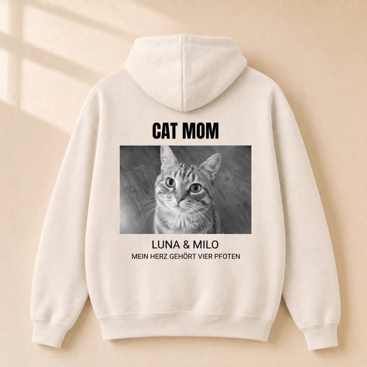 Cat Mom & Cat Dad Hoodie mit Katzenfotos von Mr. Fluffel, Ansicht 12