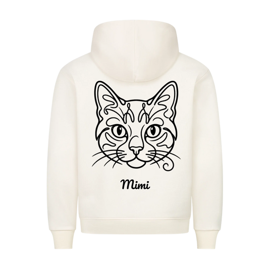Linienkatze Hoodie – Personalisierter Kapuzenpullover mit Katzenname