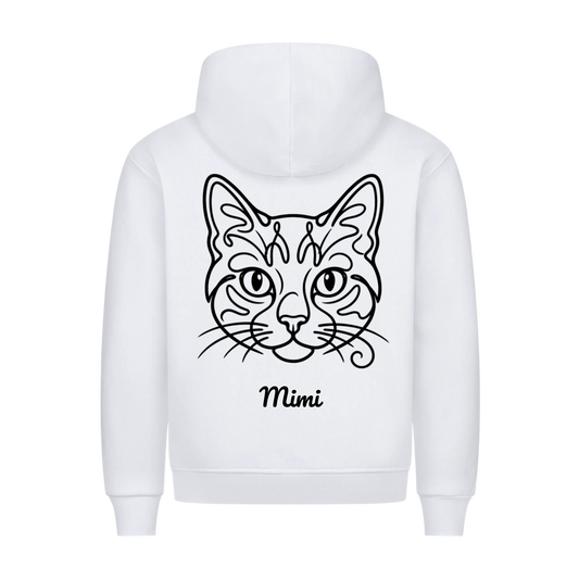 Linienkatze Hoodie – Personalisierter Kapuzenpullover mit Katzenname