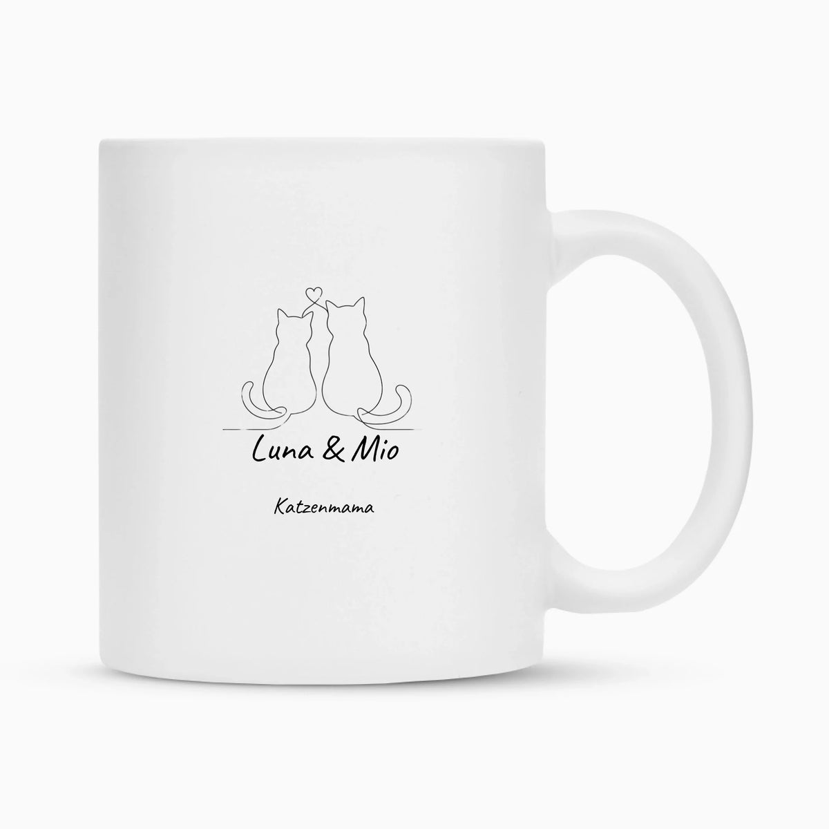 Katzenmama Tasse – personalisierte Lineart-Tasse mit Katzennamen von Mr. Fluffel