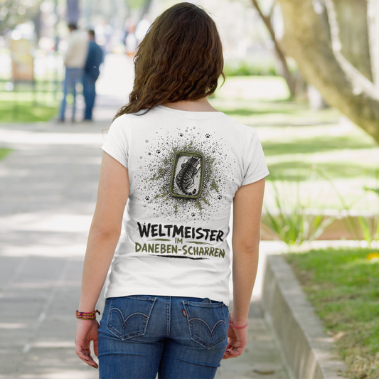 Katzen T - Shirt -Weltmeister im Daneben - Scharren