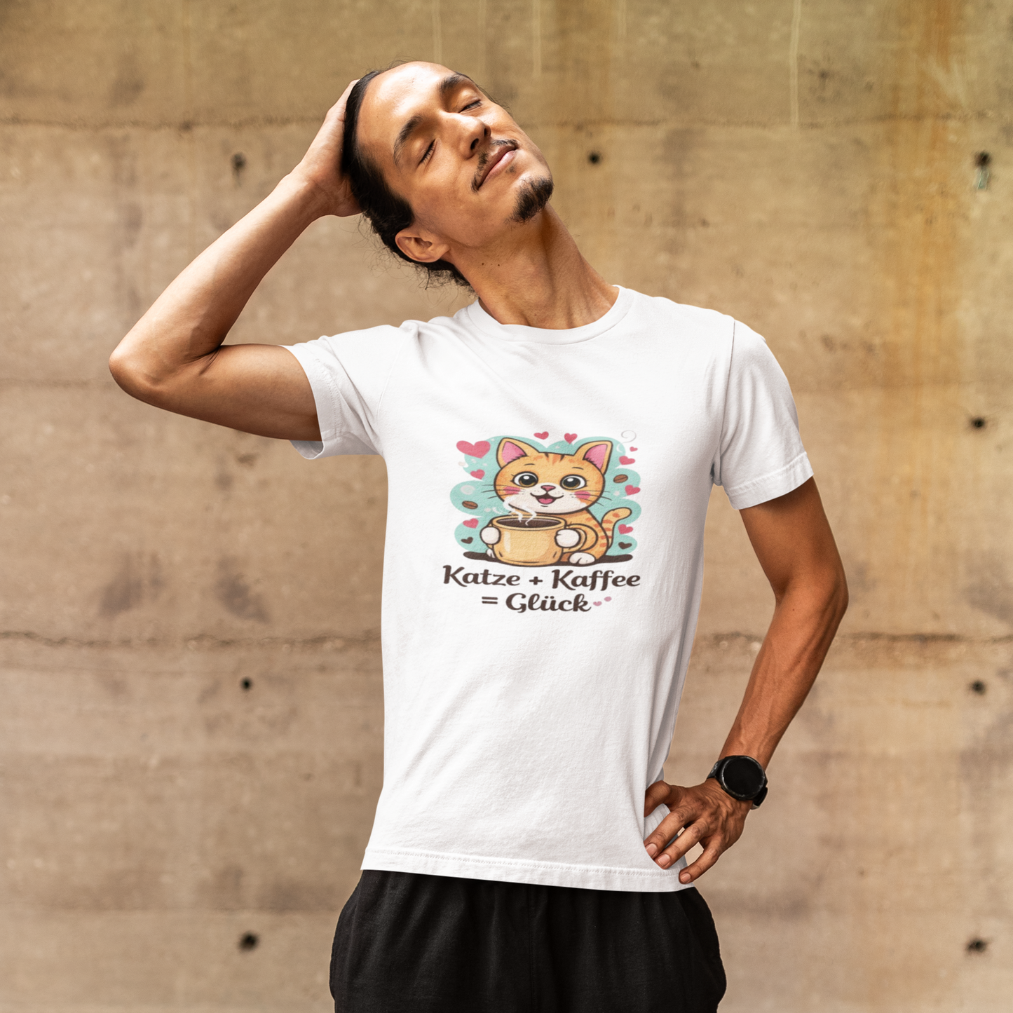 Katze + Kaffee = Glück“ – Dein neues Premium T-Shirt für gemütliche Momente 🐱☕