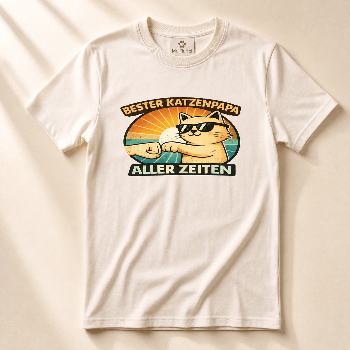Bester Katzenpapa T-Shirt – Geschenk für stolze Katzenpapas von Mr. Fluffel