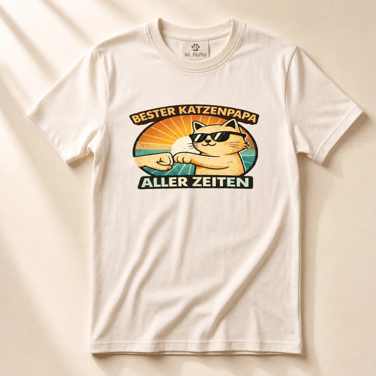 Bester Katzenpapa T-Shirt – Geschenk für stolze Katzenpapas von Mr. Fluffel