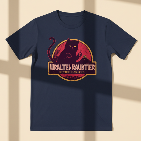 Uraltes Raubtier Katzen T-Shirt - Flatlay